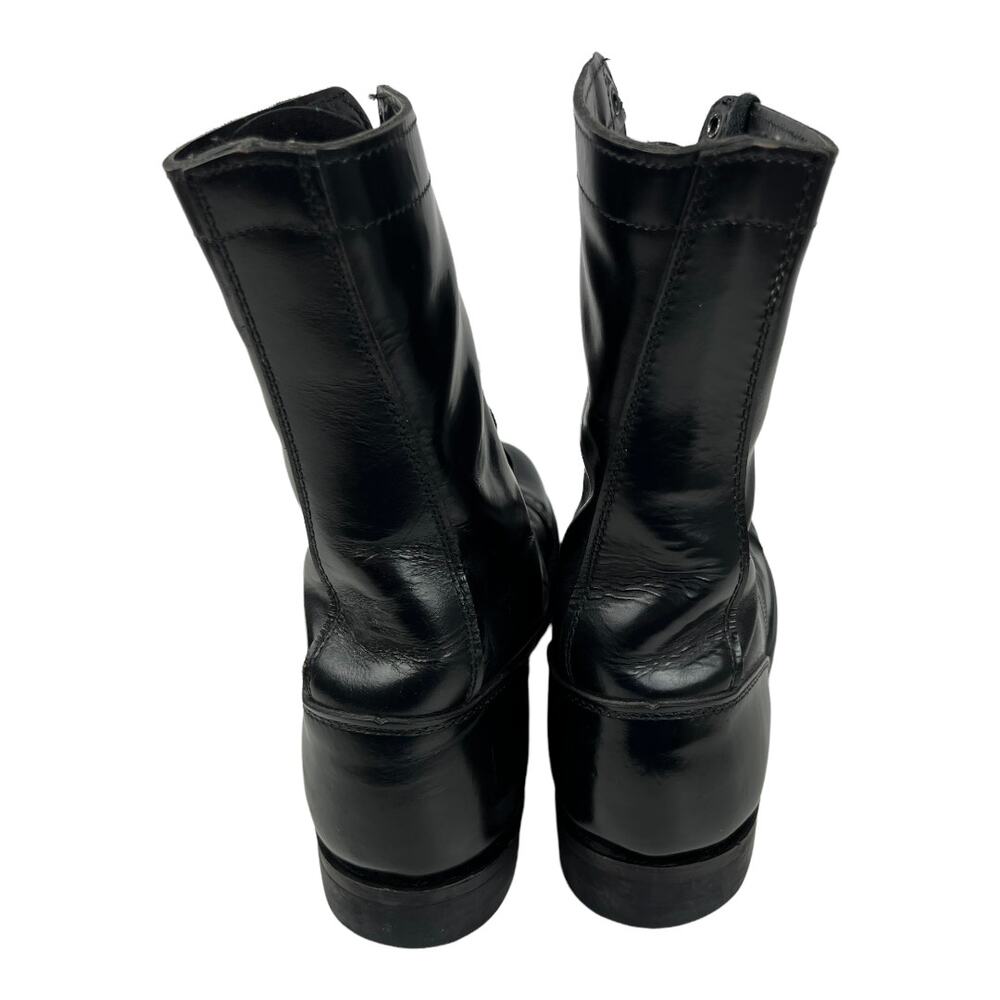 HH Brand Double H 975 Military Combat Jump Boots Cap Toe Upper Leather USA 9 1/2 - Picture 5 of 12